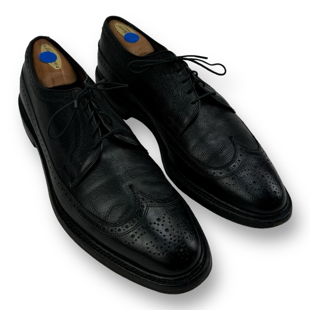 Allen Edmonds MacNeil Black Pebbled Leather Wingtip Derby Dress Shoes 10.5 C